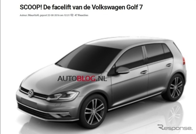 改良新型VWゴルフの画像をリークしたオランダ『AUTO BLOG.NL』