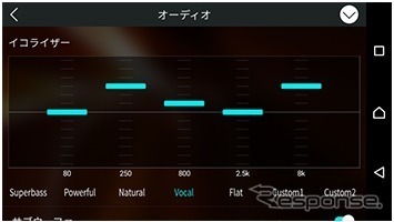 イコライザーカーブ調整画面