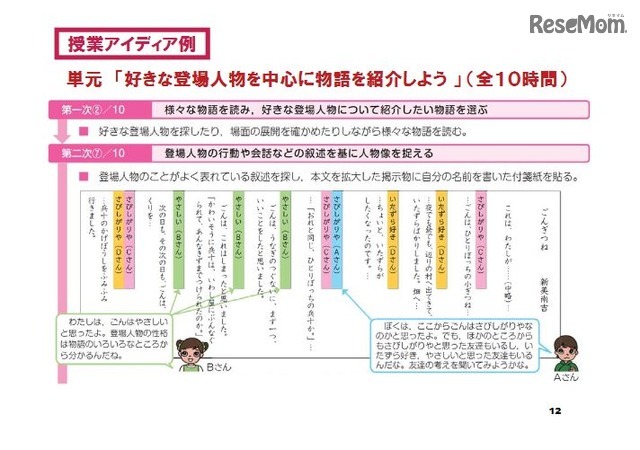 小学校国語の説明資料（一部）