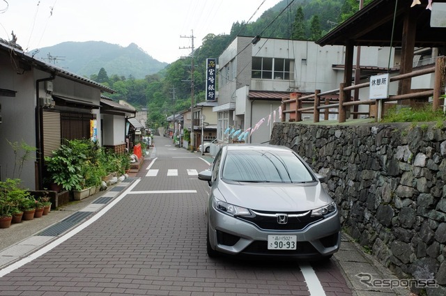 平家落人の里、椎葉村の市街地にて。昭和時代とは風景が一変していた。