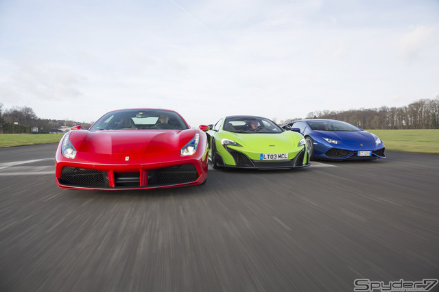 【写真集 スーパーカーの世界】フェラーリ488 GTB vs マクラーレン 675 LT vs ランボルギーニ ウラカン LP610-4