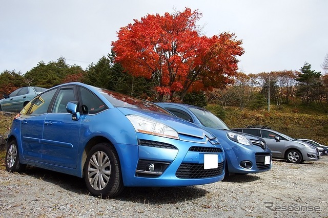 まさに錦秋真っ只中の車山高原。こういう色彩のコントラストが見れるのだから、この時期に車山高原を訪れる恰好の理由にもなる。