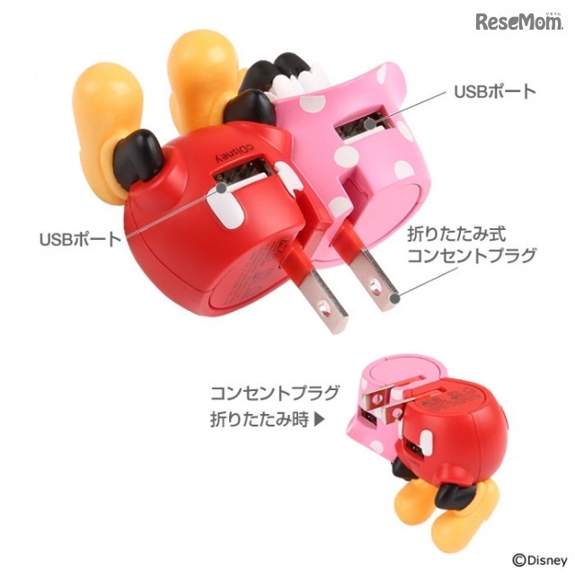 ディズニーキャラクター／2ポートUSB-AC充電器 おしりシリーズ　(c) Disney　(c) Disney. Based on the Winnie the Pooh works by A.A. Milne and E.H. Shepard.