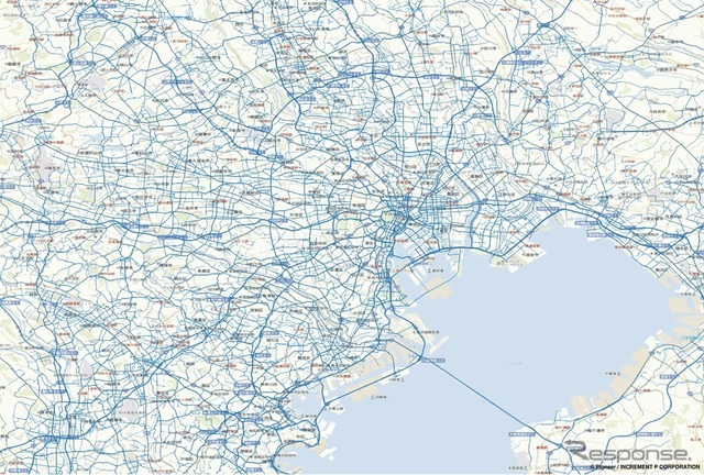 「通行実績データ」東京近辺サンプル画像