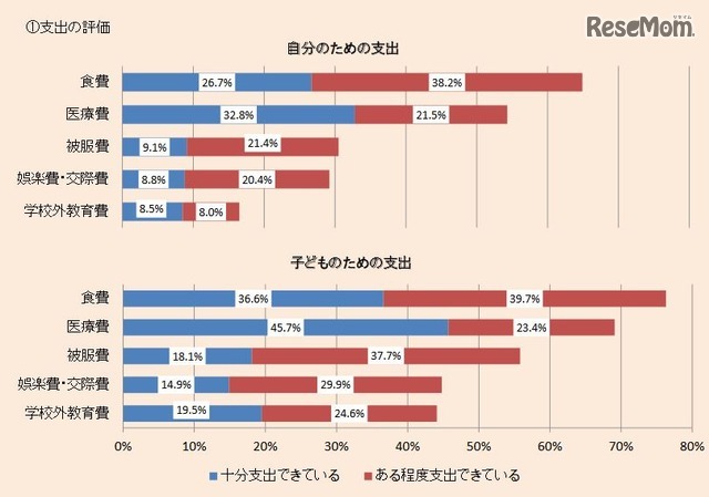 自分・子どものための支出の評価